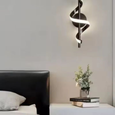Aluminum Spiral Design LED Wall Lamp Modern 3000K / 6000K 2 Light Color Hotel Bedroom Living Room Corridor Curved Decor Wall Light