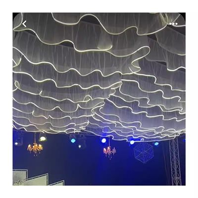 White Light S Strip Wedding Ceiling Curtain For Dance Hall Wedding Event Party Hall Decor With Led Light Strip
