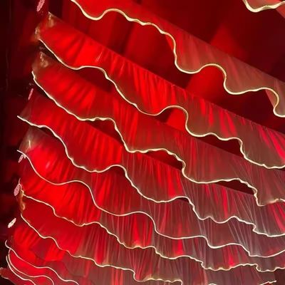 White Light S Strip Wedding Ceiling Curtain For Dance Hall Wedding Event Party Hall Decor With Led Light Strip