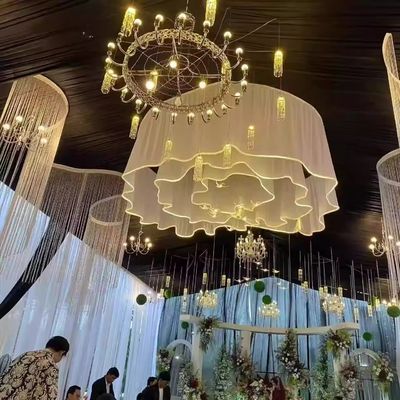 White Light S Strip Wedding Ceiling Curtain For Dance Hall Wedding Event Party Hall Decor With Led Light Strip