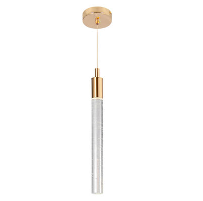 Minimalist Luxury Style Single Hanging Cylinder Shade Bedside Drop Light Crystal Pendant Light Modern