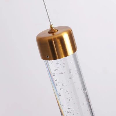 Minimalist Luxury Style Single Hanging Cylinder Shade Bedside Drop Light Crystal Pendant Light Modern