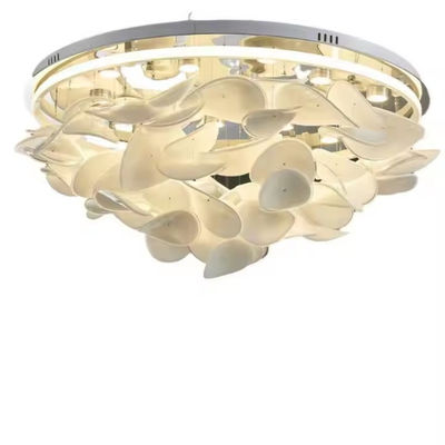 Nordic Simple Light French Living Room Bedroom Ceiling Light Modern Cream Creative Personality Lotus Leaf Designer Room Light