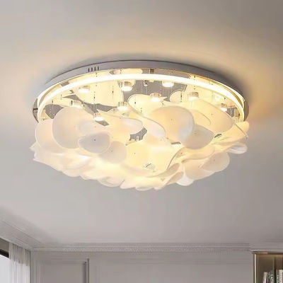 Nordic Simple Light French Living Room Bedroom Ceiling Light Modern Cream Creative Personality Lotus Leaf Designer Room Light
