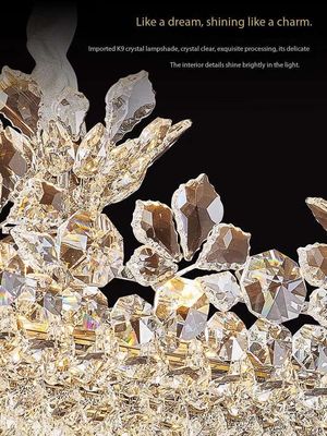 Lamp Crown Crystal Lamp Bright Living Room Dining Room Villa Hotel Crystal Chandelier