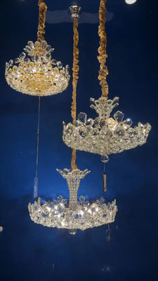 Lamp Crown Crystal Lamp Bright Living Room Dining Room Villa Hotel Crystal Chandelier