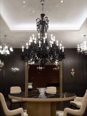 Trending Chandelier Lamps Black Smoke Candle Modern Unique Crystal Chandeliers For Dining Room