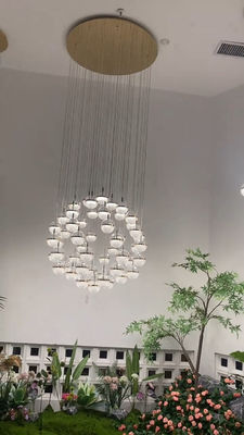 Round ball lighting modern staircase chrome acrylic crystal sand pendant lamp