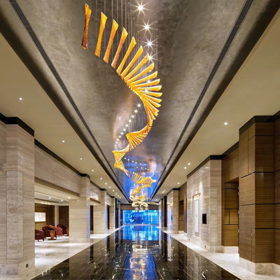 LED Hollow Glass Chandelier For Hotel Villa Market Club Loft And Stairs