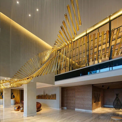 LED Hollow Glass Chandelier For Hotel Villa Market Club Loft And Stairs