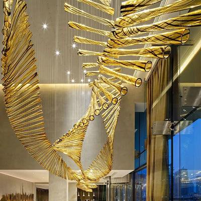 LED Hollow Glass Chandelier For Hotel Villa Market Club Loft And Stairs