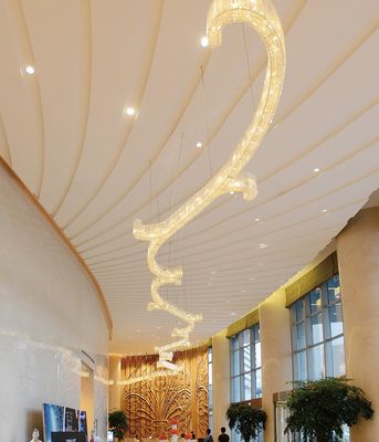 Villa High Stairs Double Crystal Light Atmosphere Ribbon Zhongshan Lamps Home Decoration Lighting Living Room Lamp 30 KG