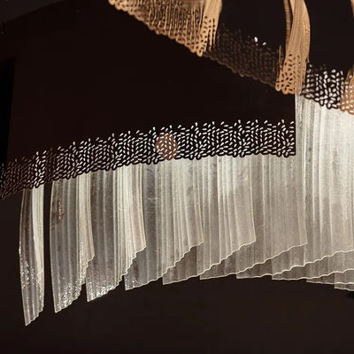 Ribbon Fan Glass Customized Hotel Lobby Senior Club Luxury High Ceiling Modern Chandelier