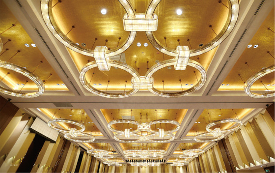 Custom Hotel Large Modern Luxury Ring Chandeliers Pendants Light Lamp Big Lighting Crystal Chandelier Non-standard customized chandelier for hotel lobby
