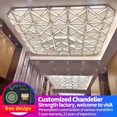Zhongshan City New Design Rectangular Geometric Pattern LED Lamp Aluminum Body Chandelier Suitable For Restaurant Restaurant Project