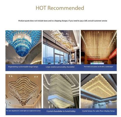 Gold Pendant Lights Clear Crystal Rectangular Chandelier Saloon Living Dining Room Indoor Lighting Pendant Big Ceiling Hotels