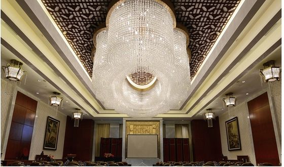 Hotel Lobby Luxury Villa Crystal Round Long Ceiling Light Large Sales Department Sand Table Project Lamps