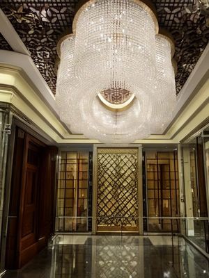 Hotel Lobby Luxury Villa Crystal Round Long Ceiling Light Large Sales Department Sand Table Project Lamps