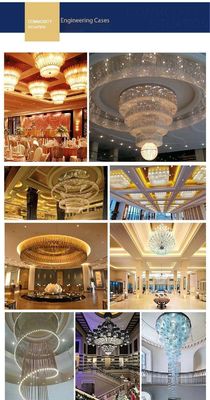 New Product Decorative Light Ballroom Shopping Center Lighting Hotel Lobby Large Chandelier Luxury Ceiling Crystal Light