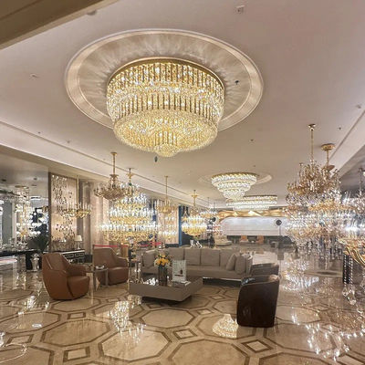 Hotel Wedding Contemporary Indoor Decoration Modern LED Ceiling Hanging Light Villa Hotel Staircase Luxury Crystal Chandelier