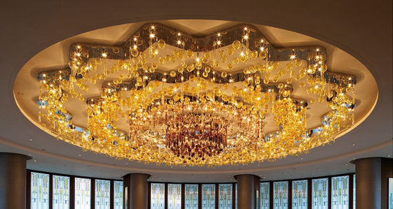 Home Luster Round Gold Lamp Kitchen Stair Hotel Large Living Room Ceiling Led Luxury Crystal Modern Pendant Lights Chandeliers