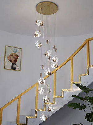 Duplex spiral staircase pick up empty chandelier Peacock wedding LED ceiling lamp chandelier acrylic decorative hanging lights for the stage and hotel