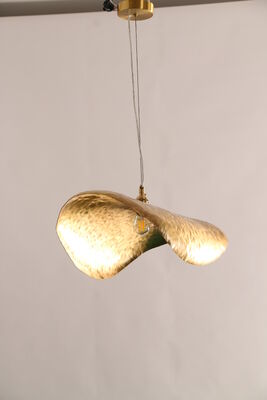 Creative Unique All-Copper Lotus Leaf Nordic Modern Minimalist Bar Counter Lighting Straw Hat Pendant Lamp for Southeast Asia