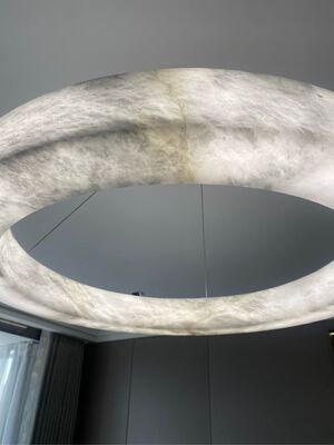 Luxury Classic Modern Restaurant Chandelier  Alabaster Brass Pendant Hanging Light