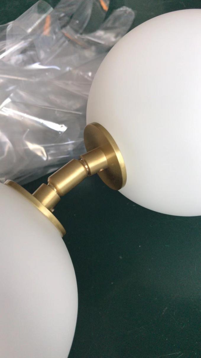 Nowoczesny złoty żyrandol Dekoracja domu sypialnia pok&oacute;j dzienny LED Pierścień Szkło Perłowa Lampa Wisząca 4