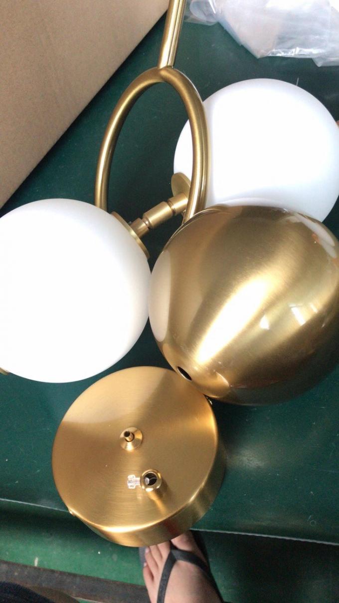 Nowoczesny złoty żyrandol Dekoracja domu sypialnia pok&oacute;j dzienny LED Pierścień Szkło Perłowa Lampa Wisząca 5