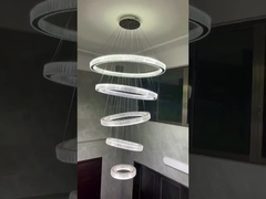 Nowoczesne zamówione oświetlenie wisiorkowe Led Crystal Ring Chandelier