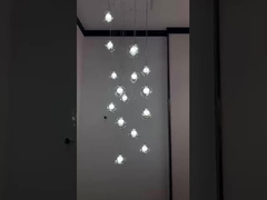 Długa lampa ze szklaną kulą LED, oświetlenie sufitowe