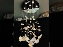 Nowoczesne LED Crystal Wave Duże Foyer Lustre Light Custom OEM ODM