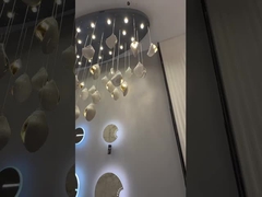 Willa hotelowa wnętrze Dom G4 Żarówka Aluminiowa Woda Villa Schody Led Kryształowy żyrandol