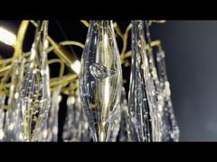 Nowoczesny biały ceramiczny żyrandol LED z gałęzią i płatkami magnolii