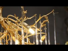 Nowy luksusowy kryształowy żyrandol z miedzianymi gałęziami oświetleniowymi 2025 do salonu i jadalni