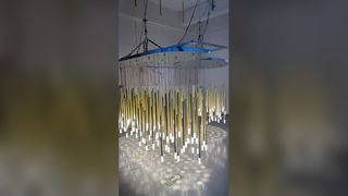 Zobacz niestandardową lampę sufitową z motywem oceanu, żyrandol z rybą, galerie sztuki, sala zgromadzeń Demo