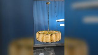 Żelazne lampy podwieszone Scagliola z marmurową lampą