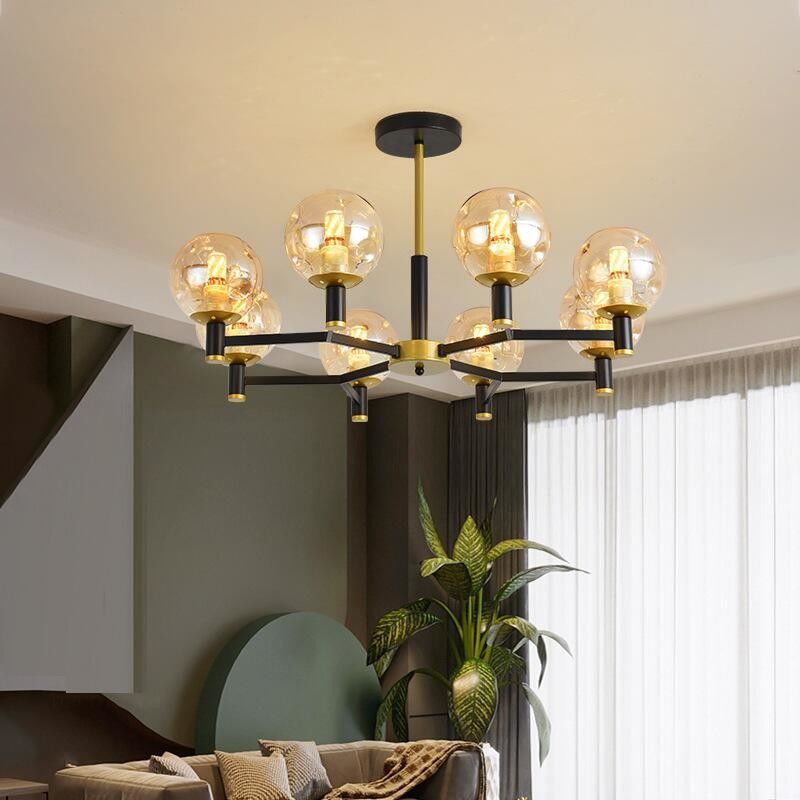 Multi Head Glass Pendant Lamps E27 4000K 6000K Hanging Glass Globe Modern Pendant Lights