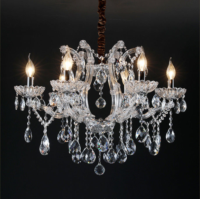 LED E14 Crystal Candle Chandelier 5 To 10m2 High Light Transmittance