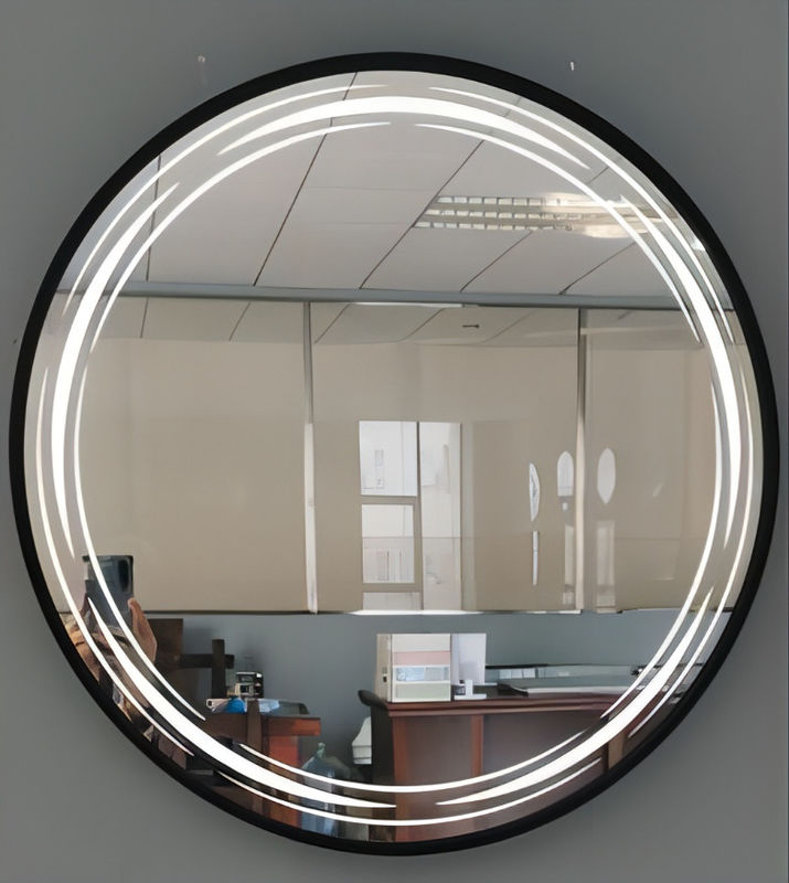 60cm Dia Aluminum Frame Bathroom Mirror Clear Reflection Effect