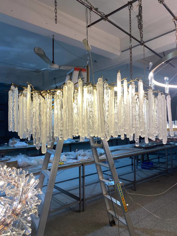 Nordic Creative Ice Block Chandelier Luxury Crystal Chandelier Lamps
