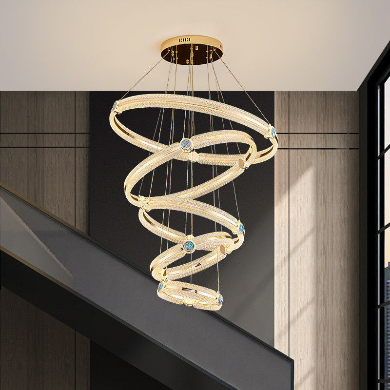 Romantic Acrylic Lampshade Modern Ring Custom Chandelier Soft And Non Glaring