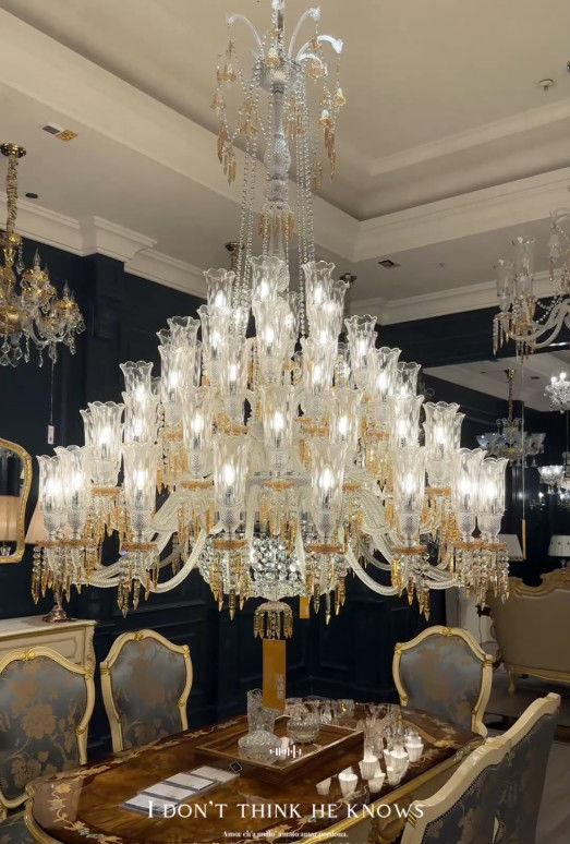 Luxury France Style Chandeliers With Champagne Pendants