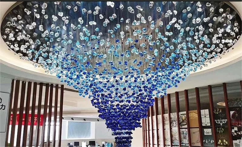 Modern Hotel Banquet Hall Chandelier Lighting Shopping Mall Modern Crystal Stone Chandelier