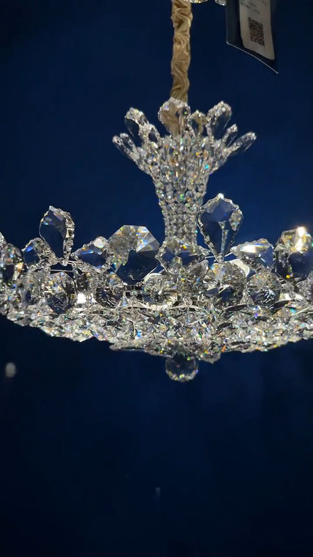 Lamp Crown Crystal Lamp Bright Living Room Dining Room Villa Hotel Crystal Chandelier