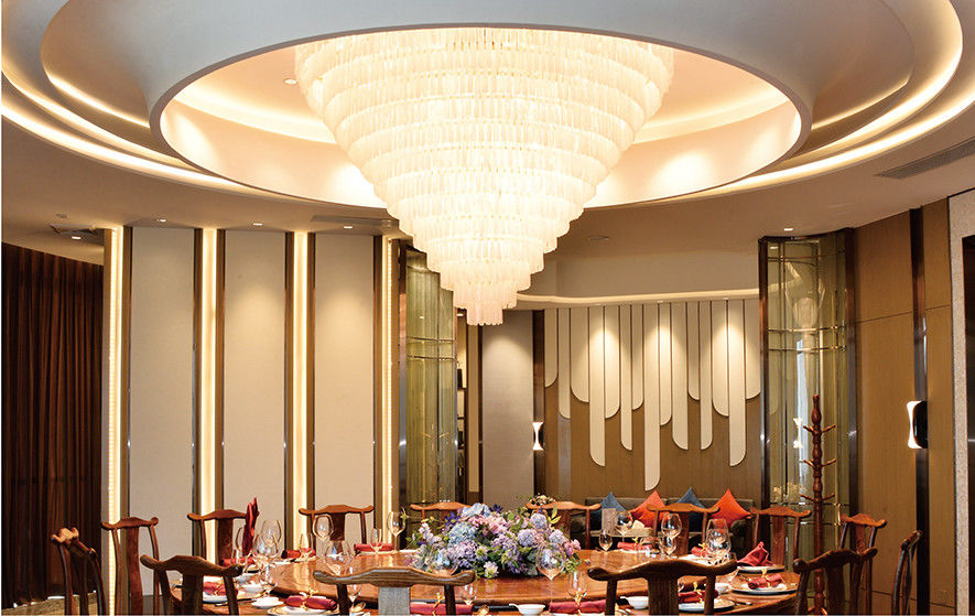 Modern Luxury Round Rock Crystal Chandelier for Living Room Villa Hotel Ceiling Decorative Lighting