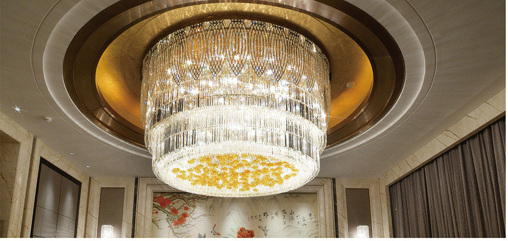 Hotel Wedding Contemporary Indoor Decoration Modern LED Ceiling Hanging Light Villa Hotel Staircase Luxury Crystal Chandelier