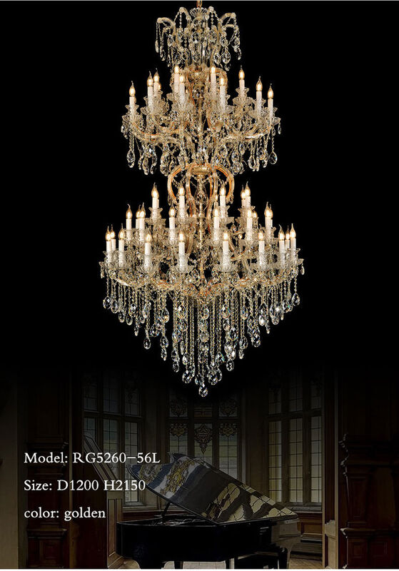 Classical High End European Style Crystal Candle Chandelier 220-240V for Grand Hotel Lobby
