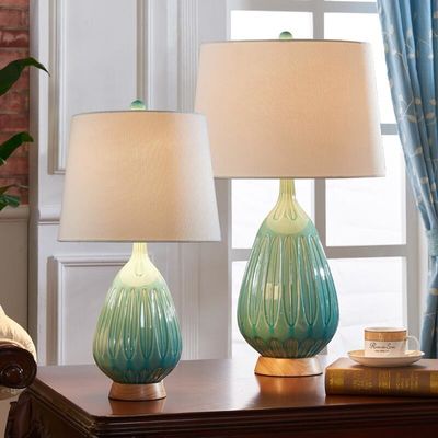 Dekoracja wnętrz Okrągłe tradycyjne ceramiczne lampy stołowe 31W 41W E27 Źródło światła